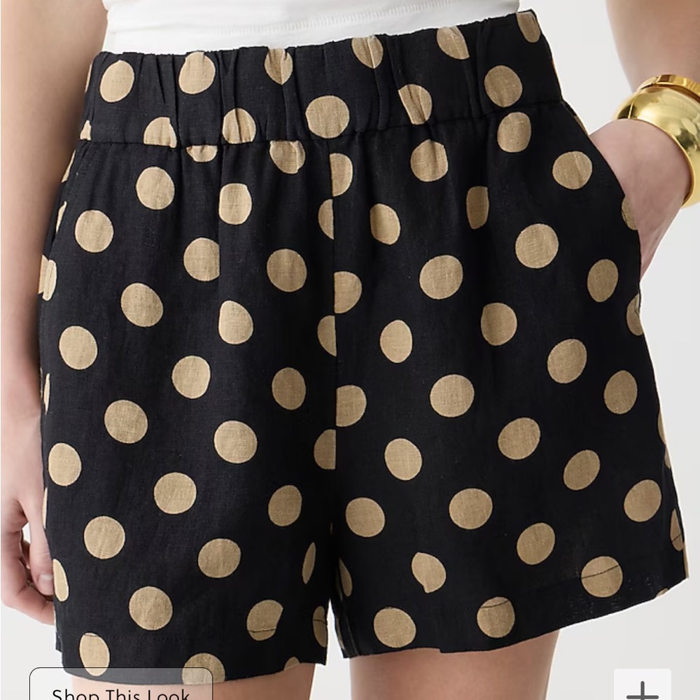 J CREW Tropez Shorts - Linen Dots - Small
